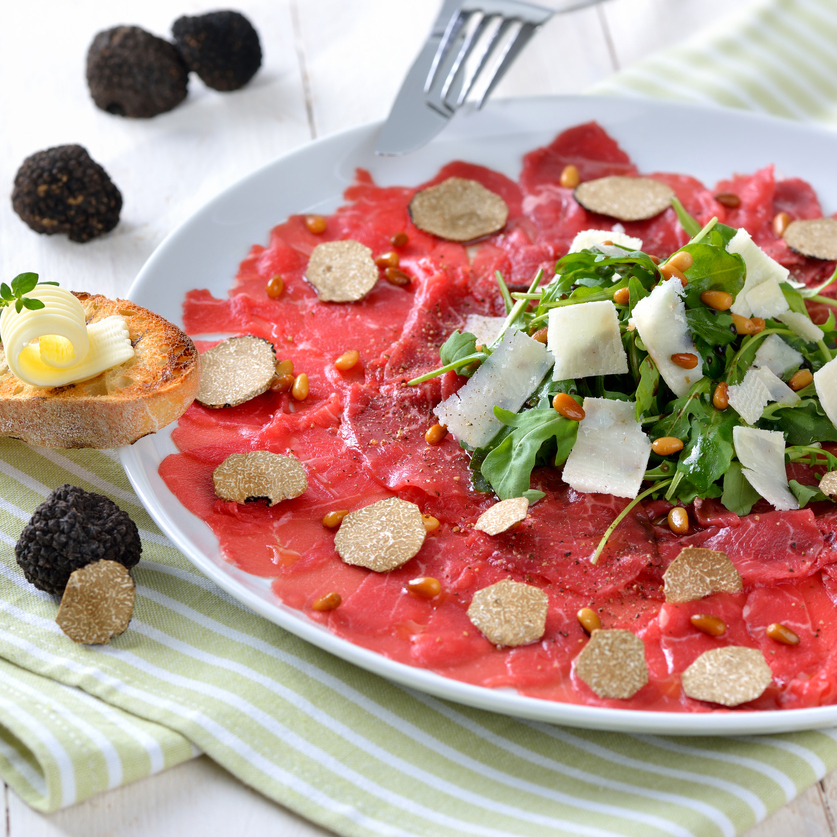 Carpaccio de bœuf, parmesan et truffes